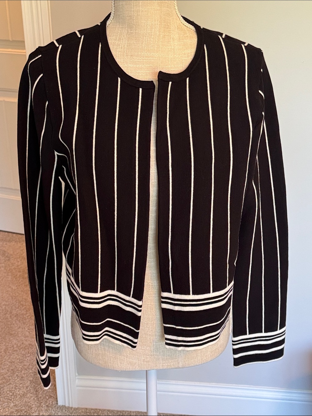 Ann Taylor Black and White Sweater Jacket